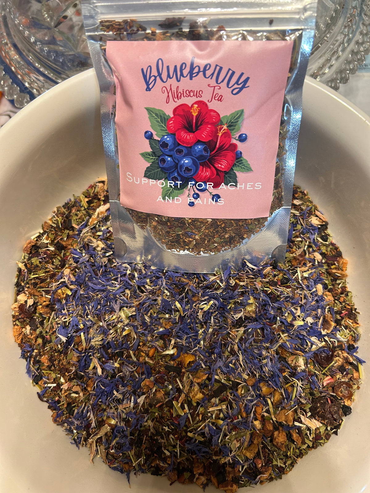 Blueberry Hibiscus Pain Relief Tea