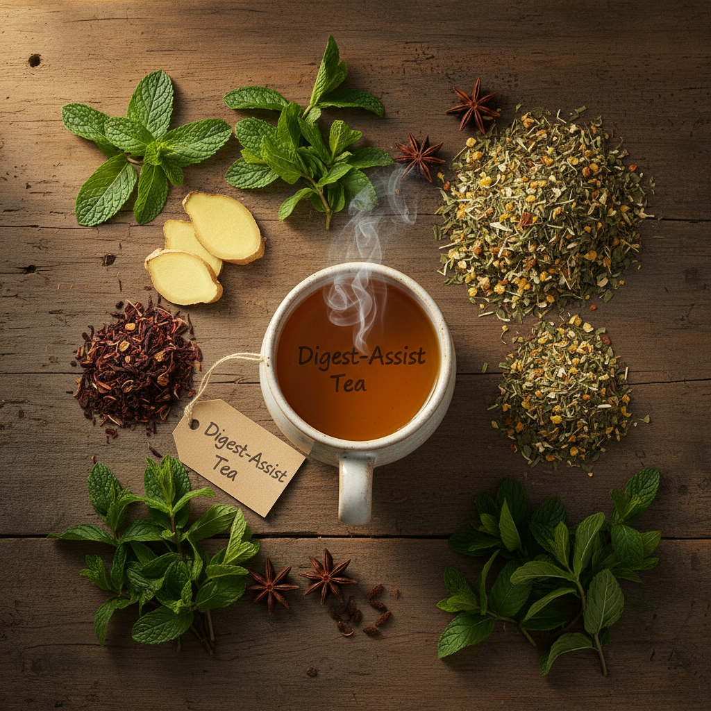 Digest-Assist Tea Flat Lay