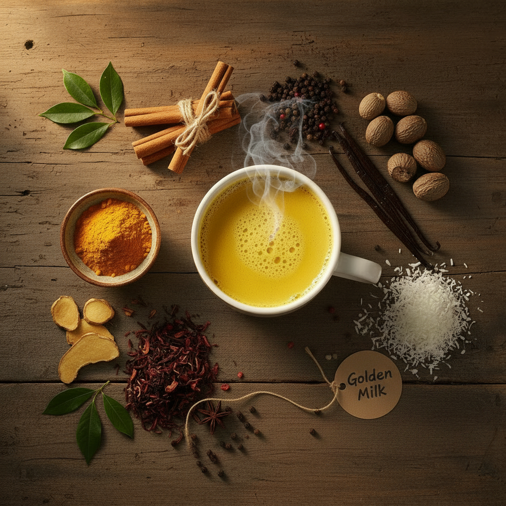 Golden Milk Flat Lay - No Oranges