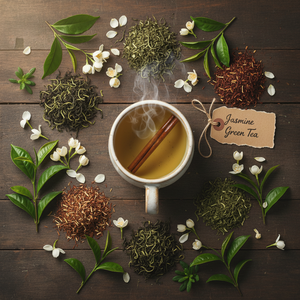 Jasmine Green Tea Flat Lay